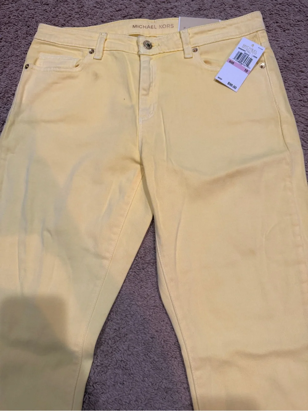 Michael Kors Women's Bright Yellow Skinny Jeans